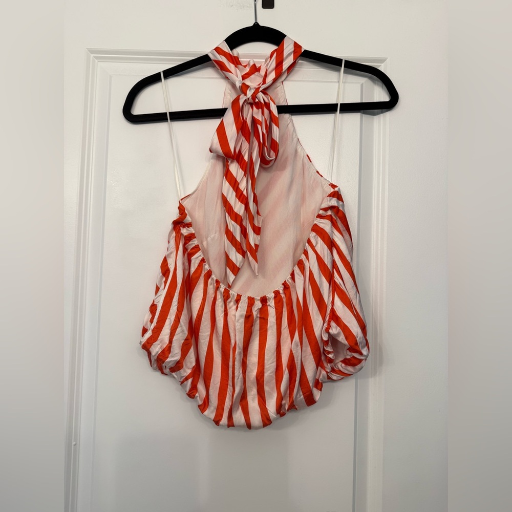 Maeve Red and White Striped Halter Top Size Medium New without tags - Picture 4 of 6